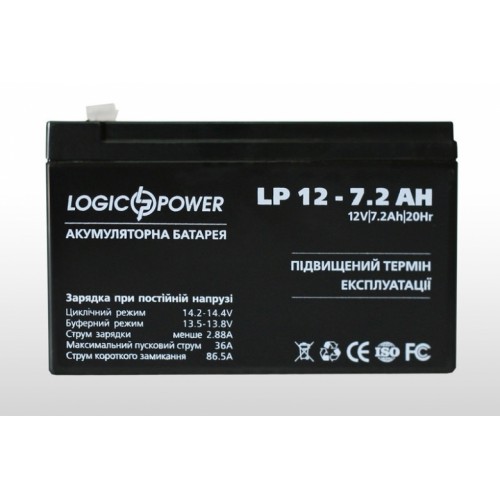 Аккумулятор кислотный LP 12- 7,2АН LogicPower