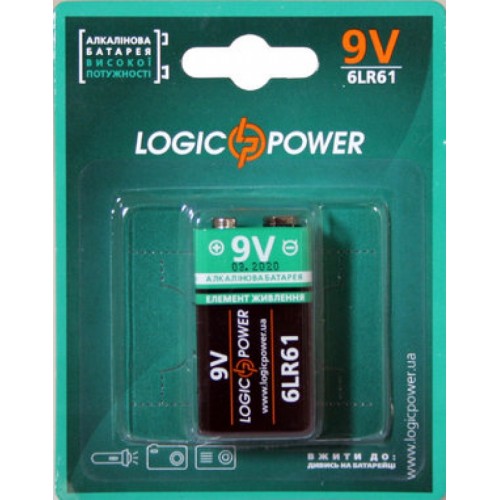 Батарея Alkaline 6LR61 LogicPower