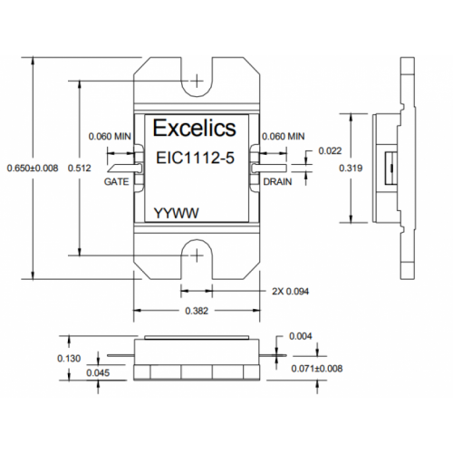 Транзистор полевой СВЧ/РЧ EIC1112-5 Excelics