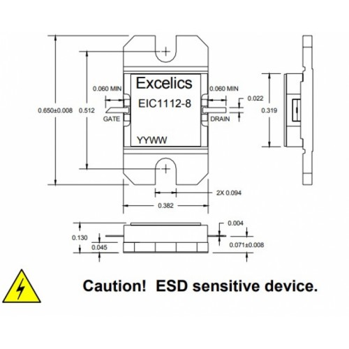 Транзистор полевой СВЧ/РЧ EIC1112-8 Excelics