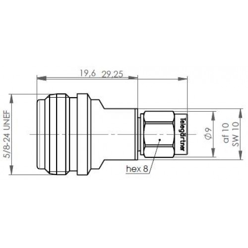 Переходник N - SMA J01027T0016 Telegartner