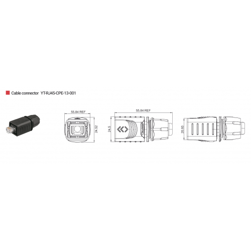 Герметична кабельна вилка YT-RJ45-CPE-13-001 CNLINKO