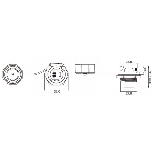 Герметичная панельная розетка YT-RJ45-JSX-24-002 CNLINKO