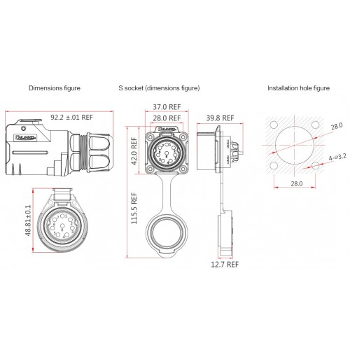 Герметичный разъем LP-28-J03SX-23-101(LW) CNLINKO