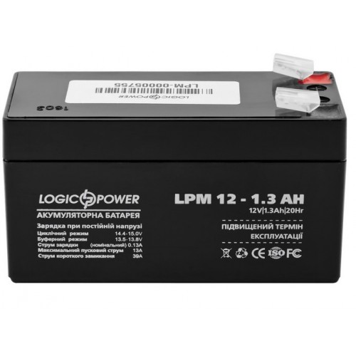 Аккумулятор кислотный LPM 12-1,3AH LogicPower