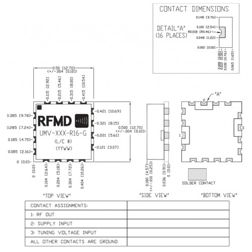 Генератор СВЧ/РЧ UMV-1450-R16G RFMD