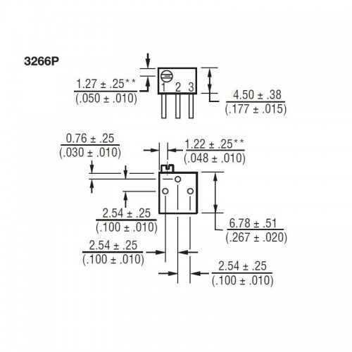 Резистор змінний вивідний 3266P-1-503LF Bourns